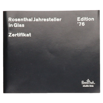 Jahresteller in Glas 1976 Björn Wiinblad zum Aufstellen in OVP