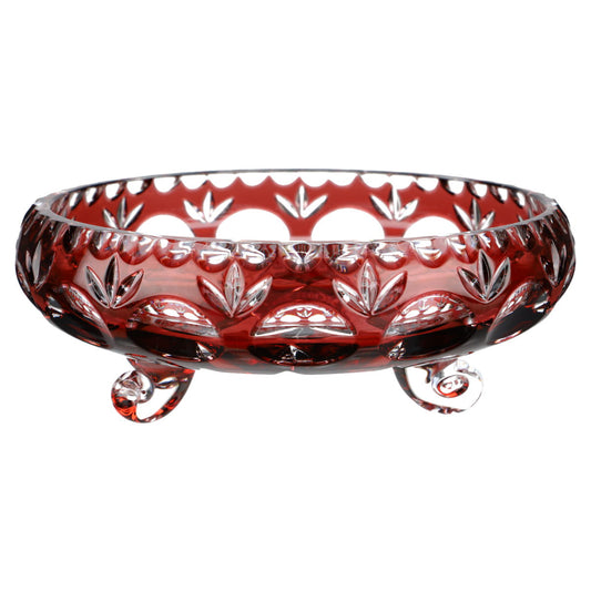 Schale auf 3 Füssen mittelgroß Rubin