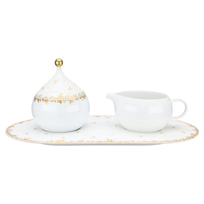 Tablett mit Zucker und Milch, 3-teilig