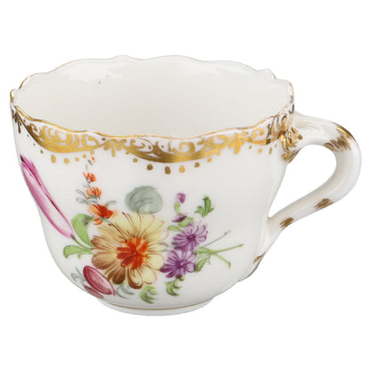 Mokkatasse Espressotasse mit Untere Blumenbouquet mit Goldkante