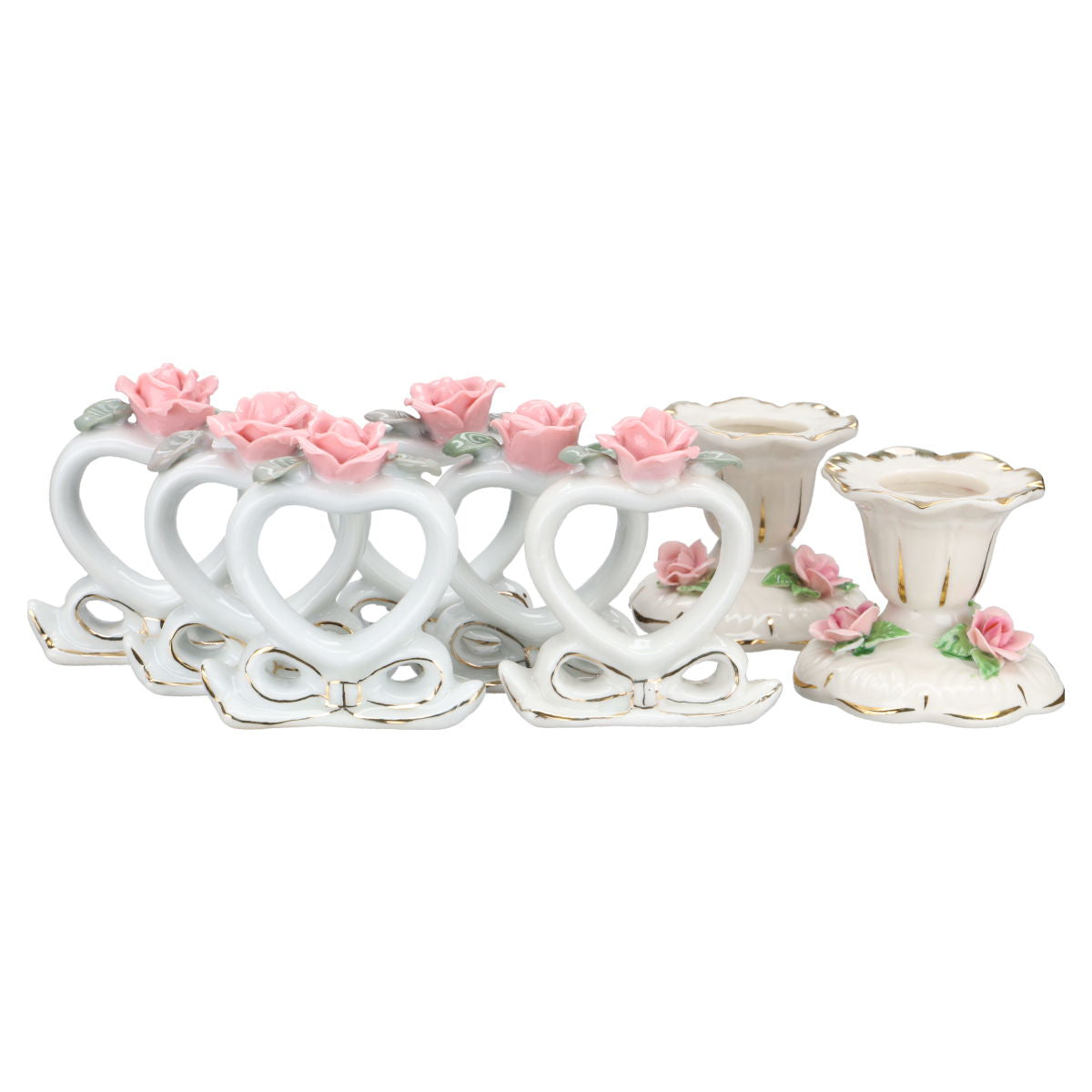 2 Kerzenhalter klein mit 6 Serviettenhalter 8 tlg. Set