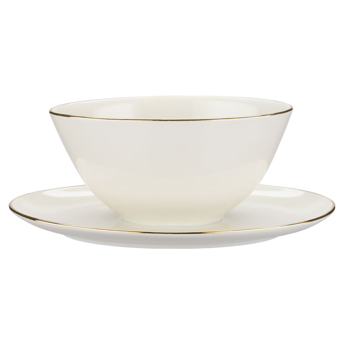 Sauciere mit Teller einteilig