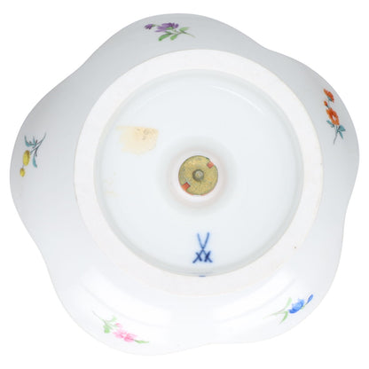 Schale auf Fuß Wellenform klein Motiv Blumenbouquet II.W