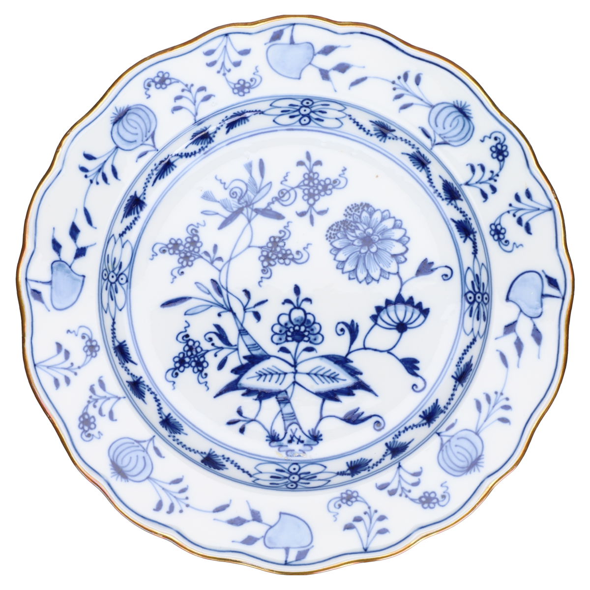 Kuchenteller groß/Frühstücksteller mit Goldrand