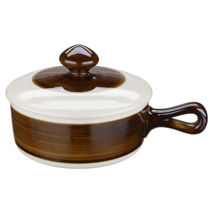 Kasserolle mit Stiel und Deckel klein