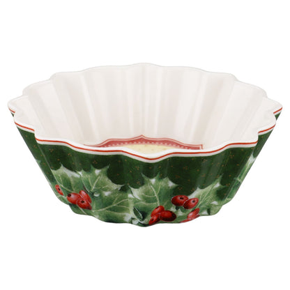 Dessertschale klein Ilex Mistelzweig rot