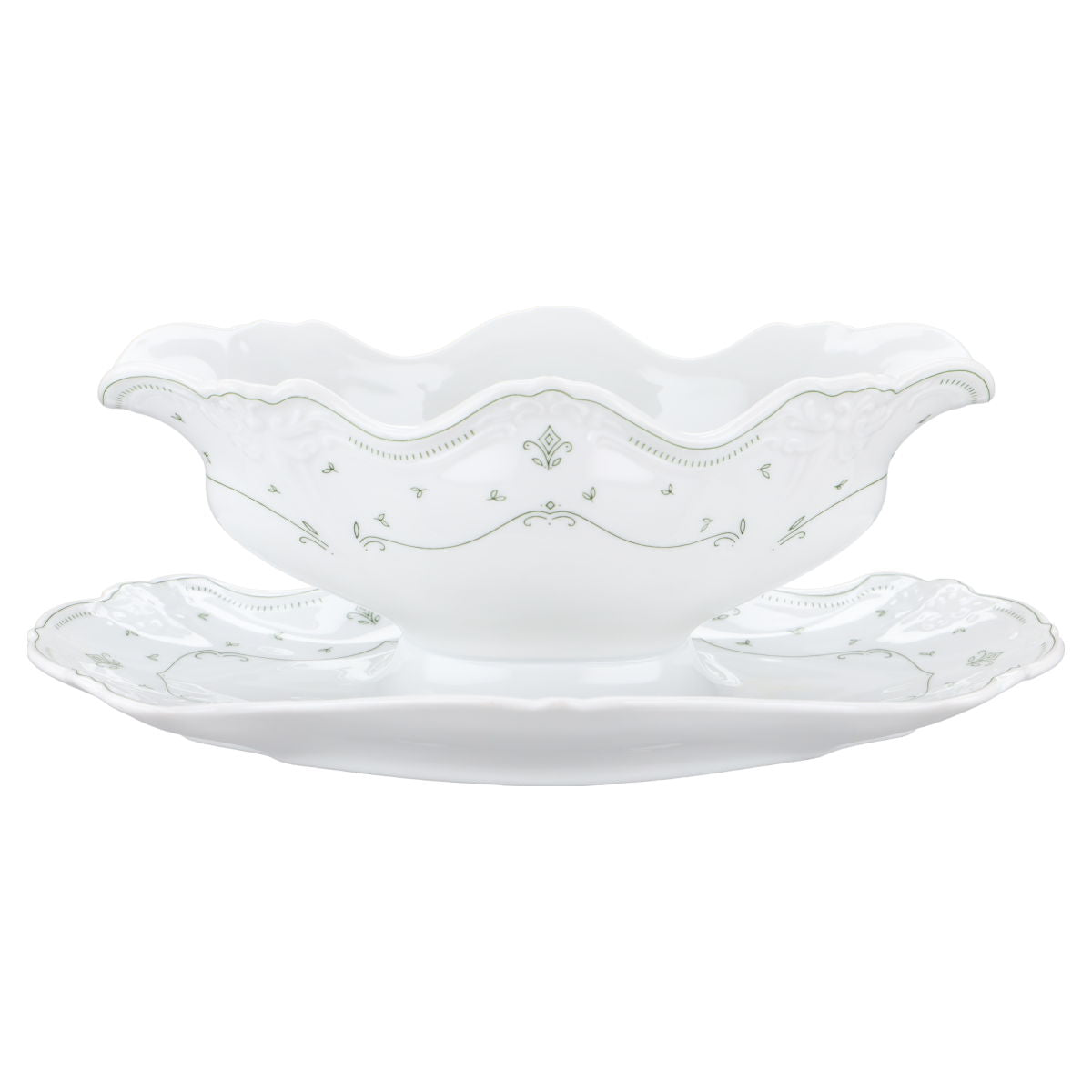 Sauciere mit Teller einteilig