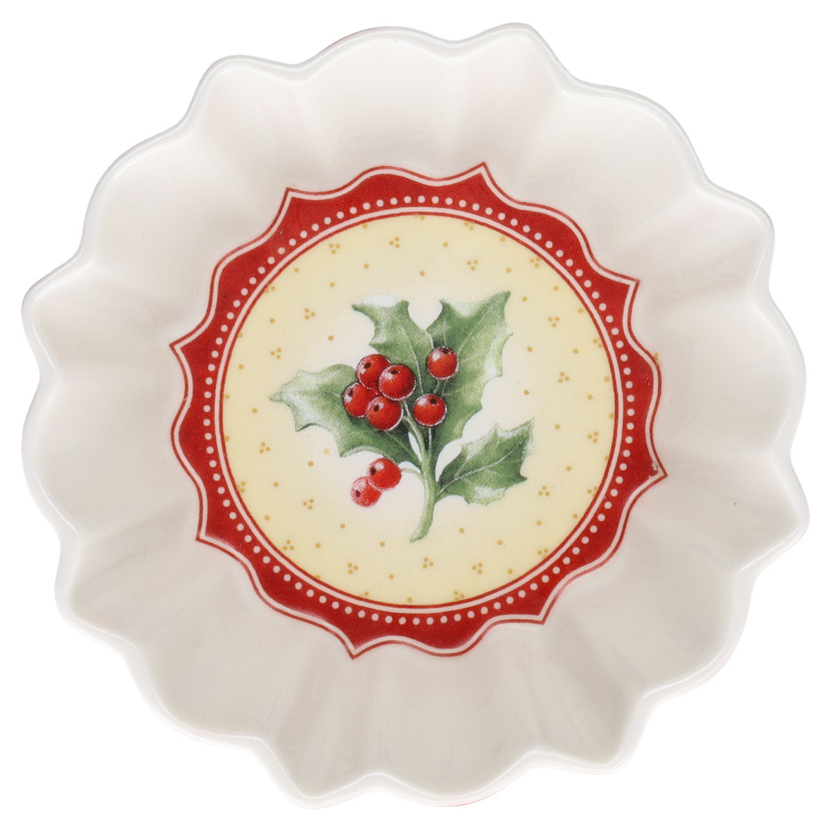Dessertschale klein Ilex Mistelzweig rot