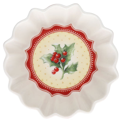 Dessertschale klein Ilex Mistelzweig rot
