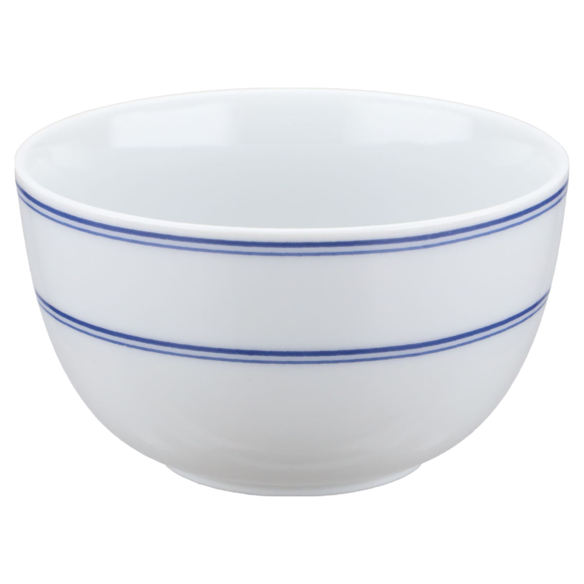 Zuckerschale Weißer Rand mit blauen Ringen
