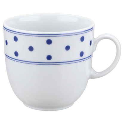 Kaffeetasse Blaue Punkte Bordüre