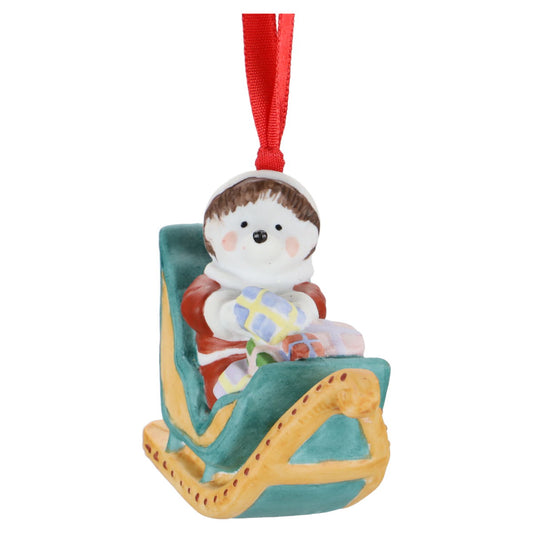 Anhänger Christbaumschmuck Weihnachtsbär im Schlitten