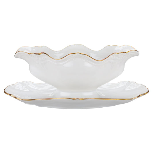 Sauciere mit Teller einteilig