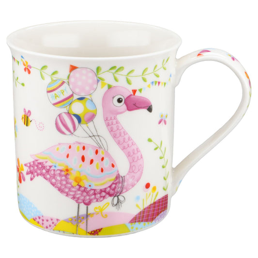 Kaffeebecher Flamingo mit Bund mit Ballons