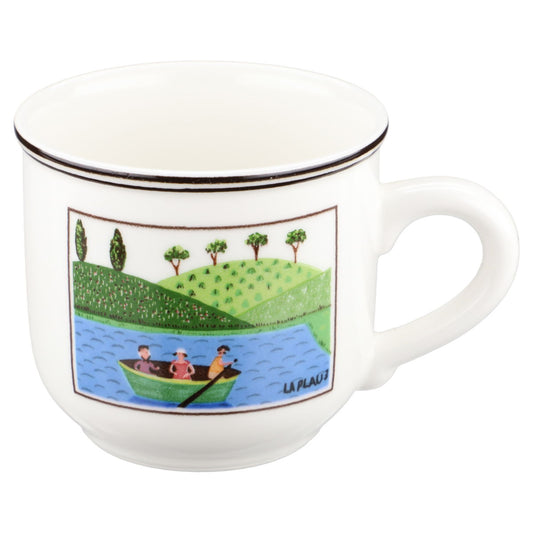 Mokkatasse Espressotasse 3 im Boot + Wassermühle