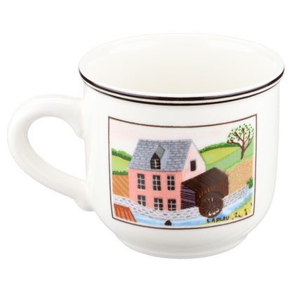 Mokkatasse Espressotasse 3 im Boot + Wassermühle