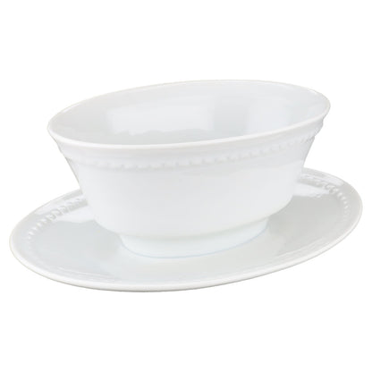 Sauciere mit Teller einteilig