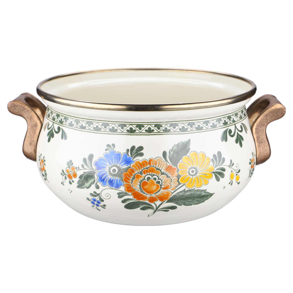 Kochtopf mit Messinggriffen