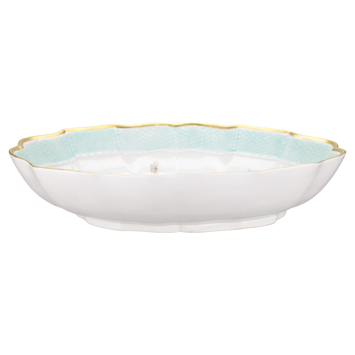 Servierschale Flechtrelief mit Blumenmalerei IV.Wahl