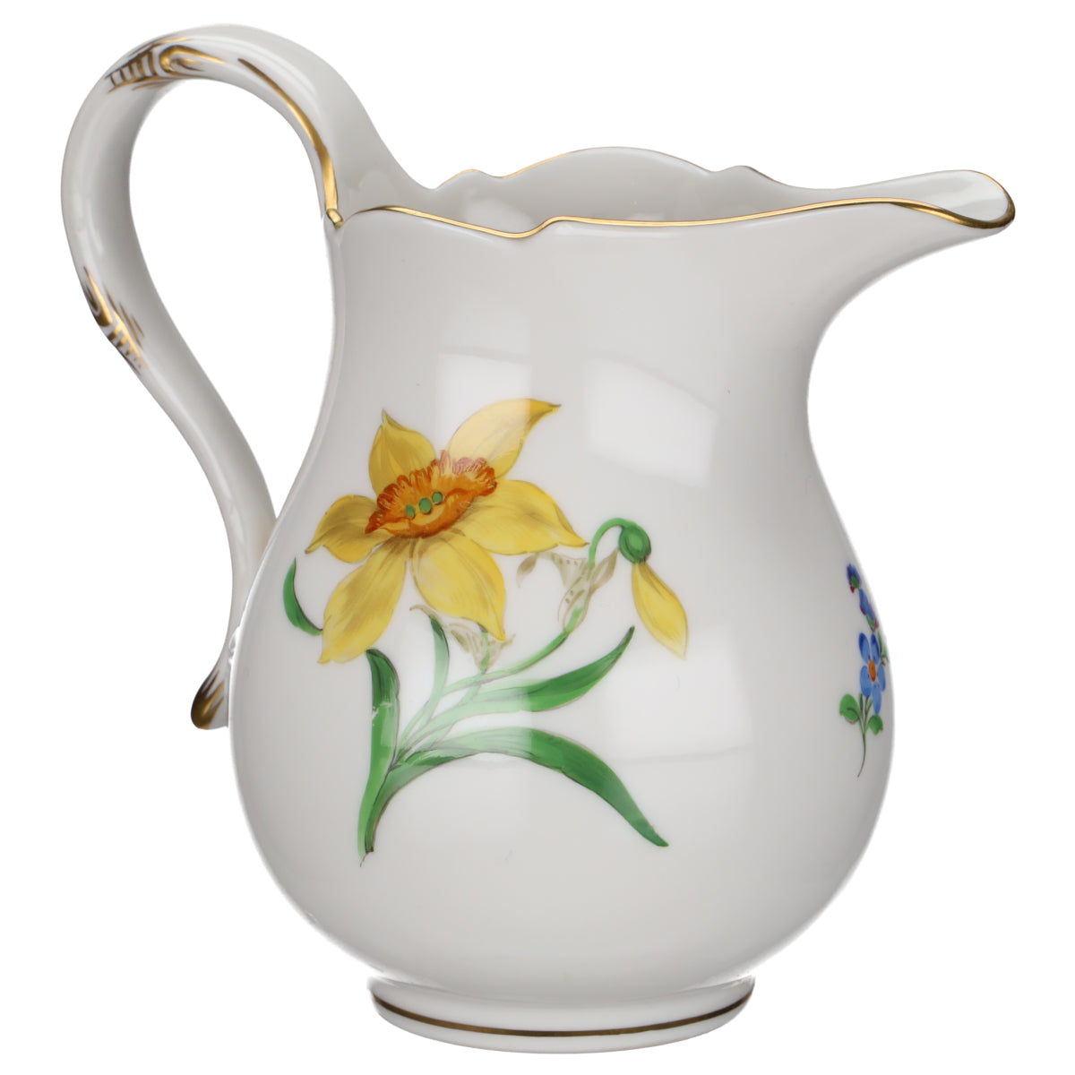 Milchkännchen groß Narzisse und Lila Blume