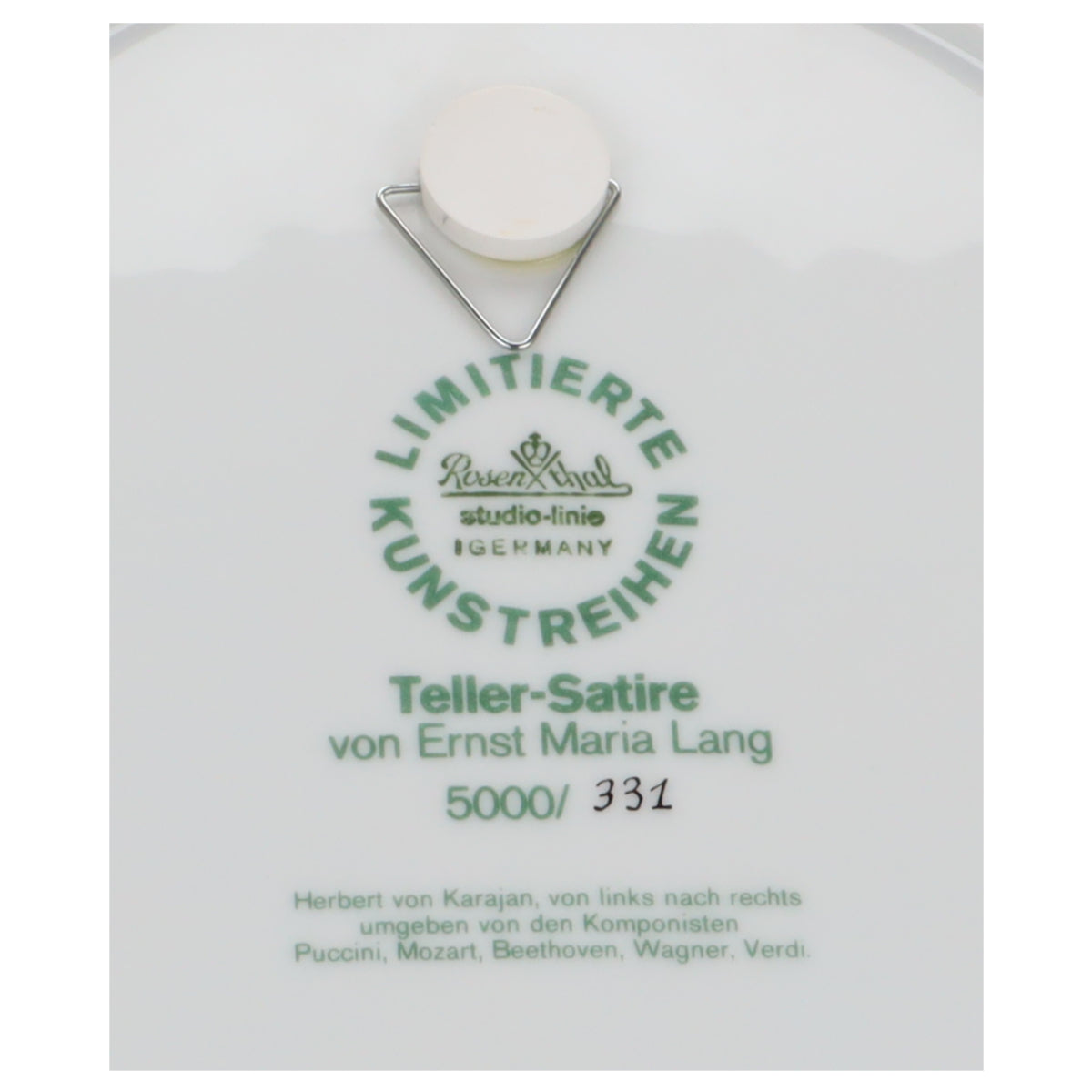 Wandteller Satire Motiv 49 5533 von Karajan in OVP