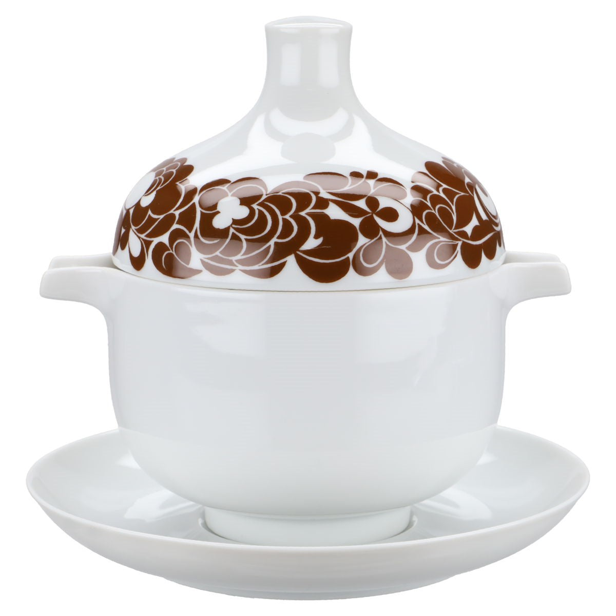 Sauciere mit Deckel und Unterteil