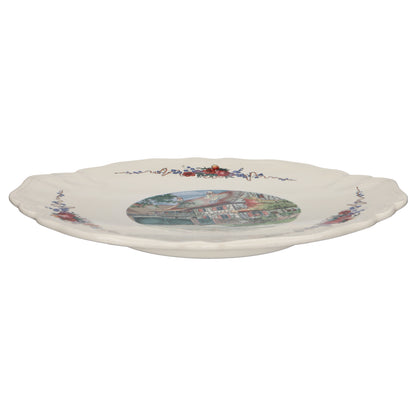 Servierplatte auf Fuß mit 2 Griffen