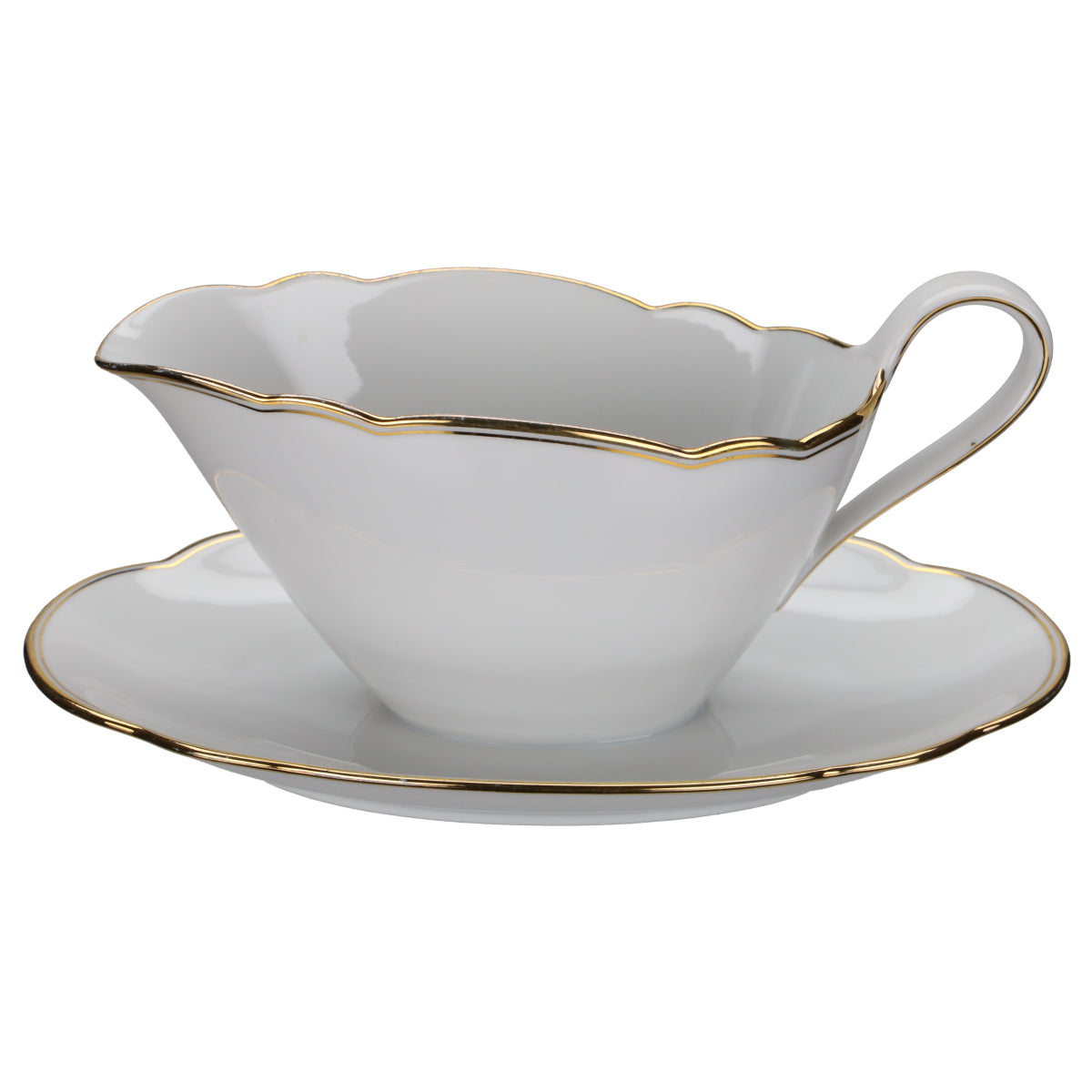 Sauciere mit Teller einteilig