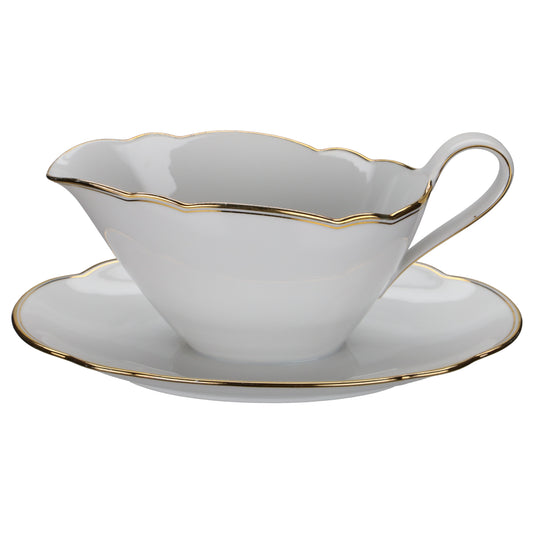 Sauciere mit Teller einteilig