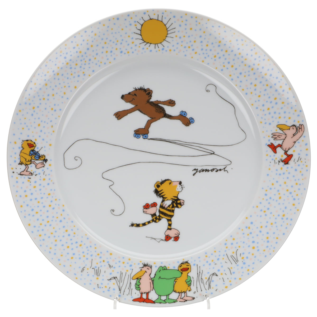 Speiseteller Bär und Tiger Rollschuhbahn
