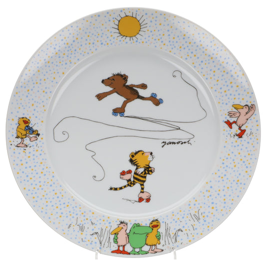 Speiseteller Bär und Tiger Rollschuhbahn