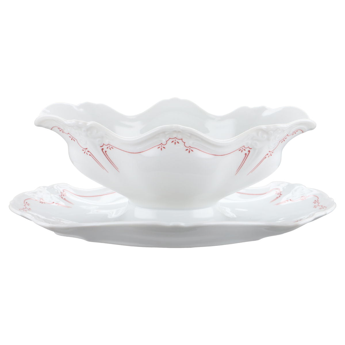 Sauciere mit Teller einteilig