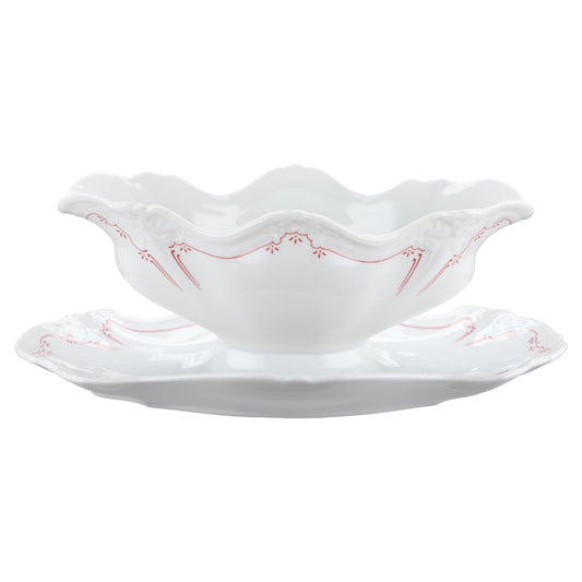 Sauciere mit Teller einteilig