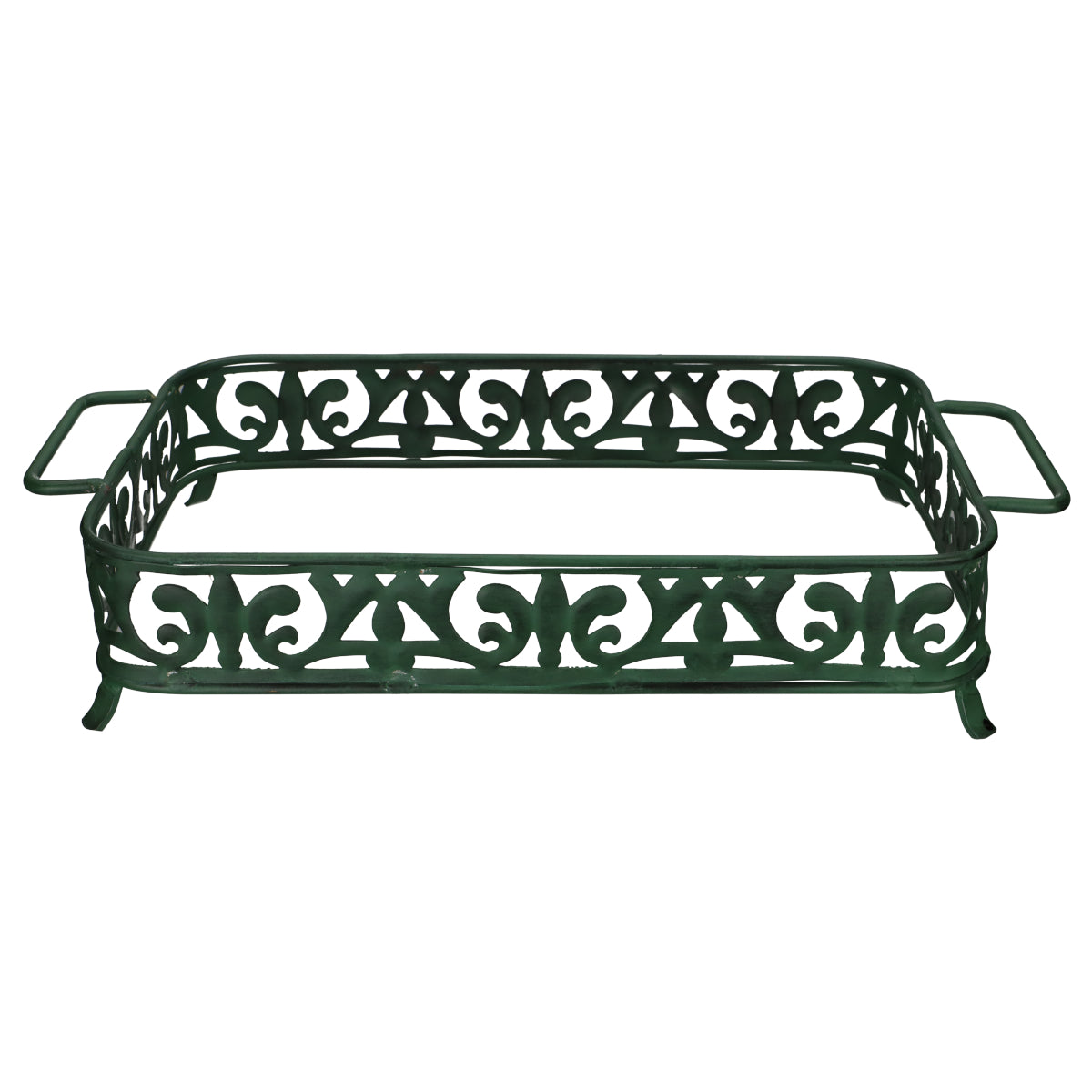 Auflaufform groß rechteckig im Metallgesteck