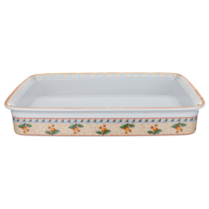 Auflaufform groß rechteckig im Metallgesteck