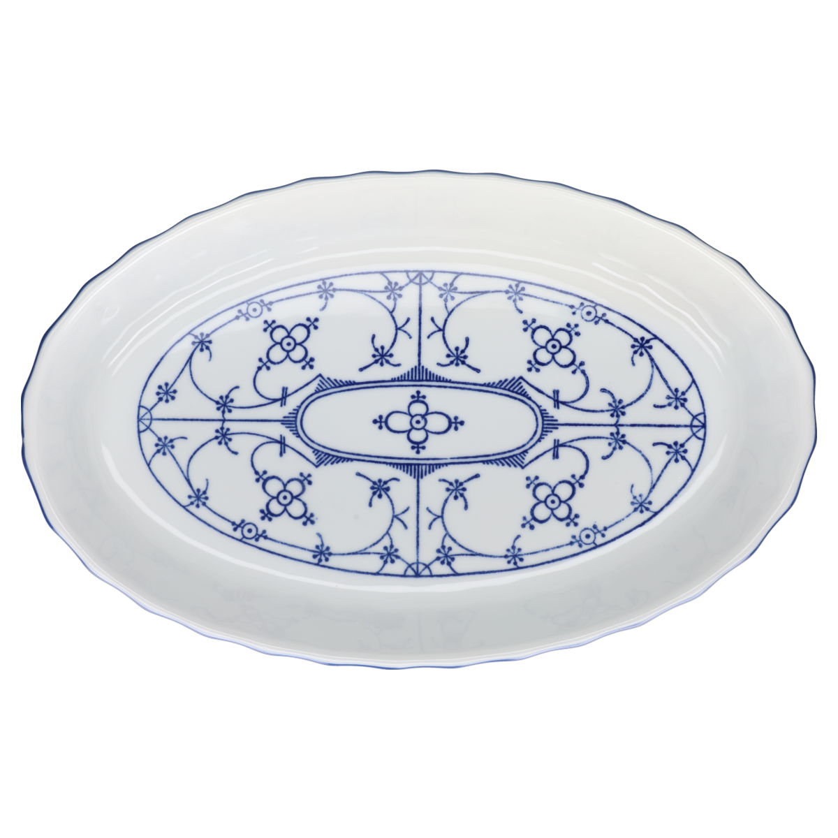 Auflaufform groß oval Unbekannter Hersteller Indisch blau