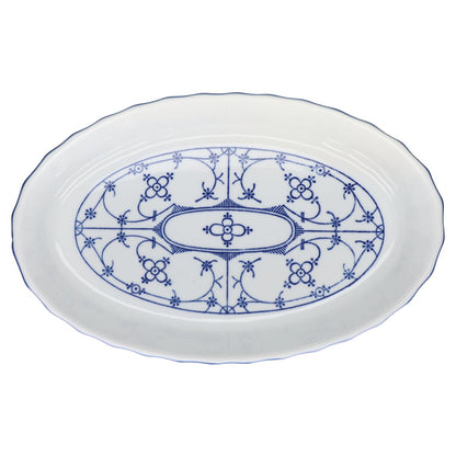 Auflaufform groß oval Unbekannter Hersteller Indisch blau
