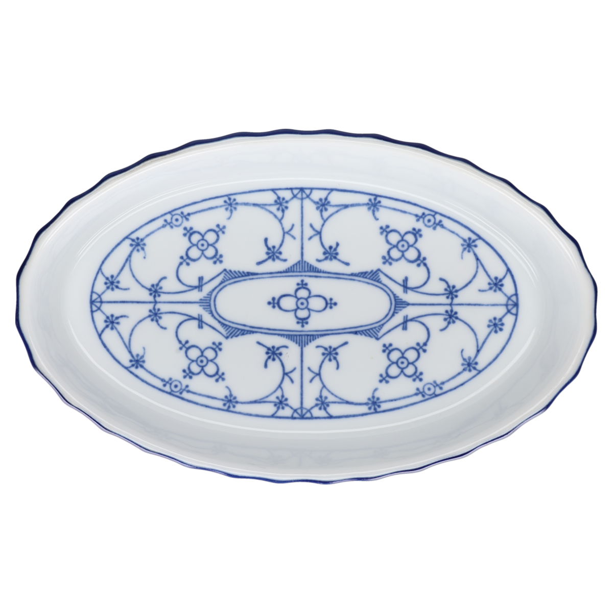 Auflaufform klein oval Portionsform Unbekannter Hersteller Indisch blau