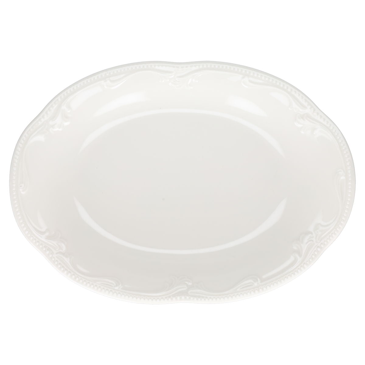 Beilagenplatte mittelgroß Königl. pr. Tettau Rubin altweiß creme