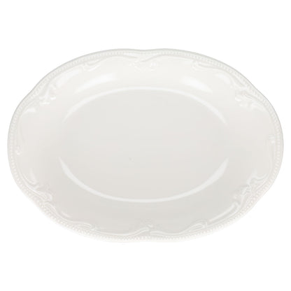 Beilagenplatte mittelgroß Königl. pr. Tettau Rubin altweiß creme