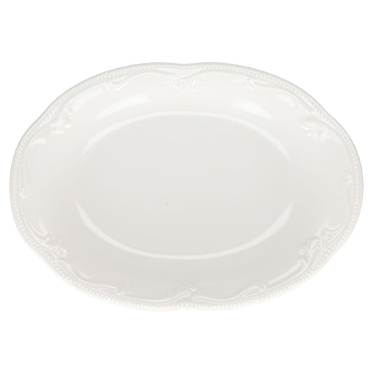 Beilagenplatte mittelgroß Königl. pr. Tettau Rubin altweiß creme