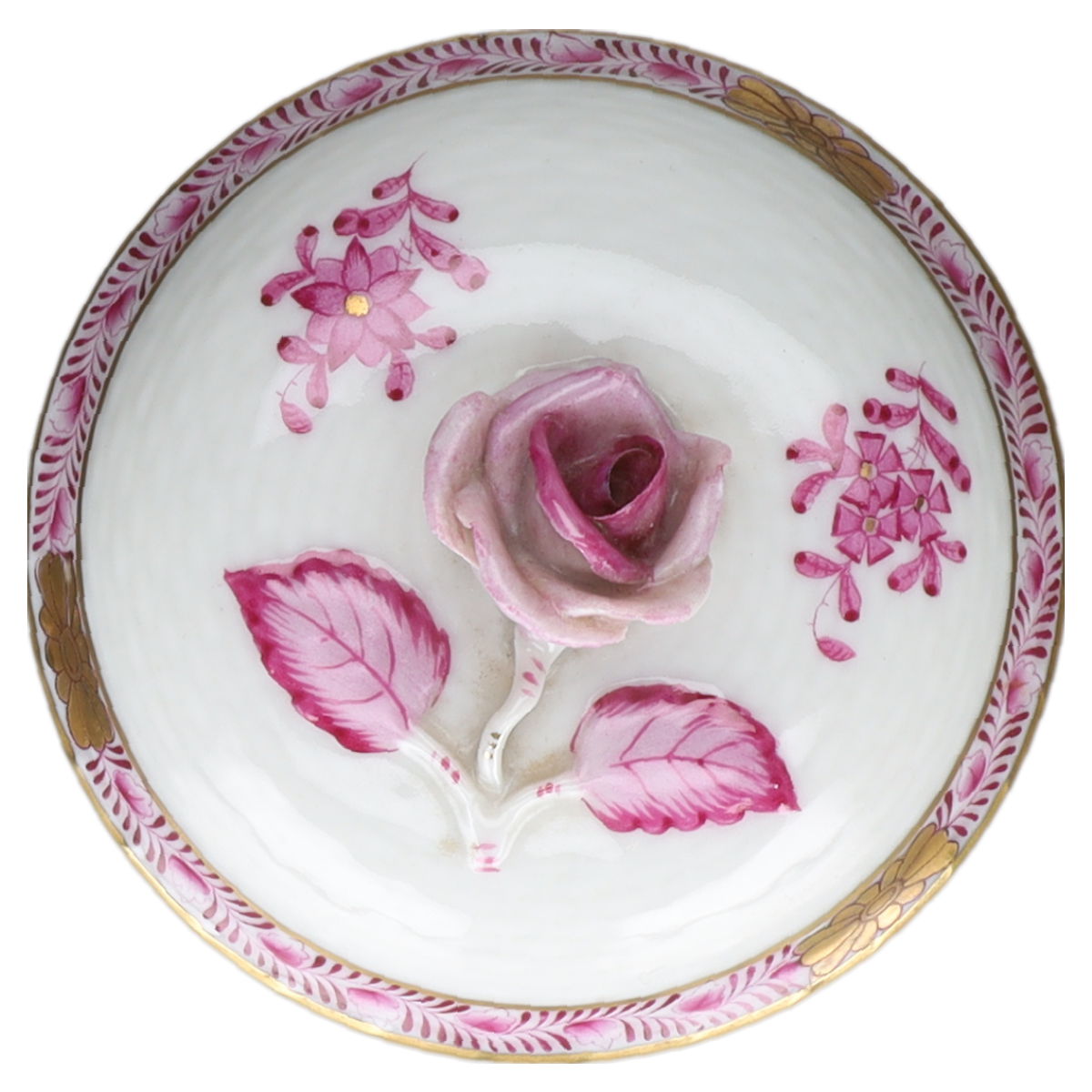 Bonbonniere / Dose Modell 6090 Herend Ungarn Apponyi Purpur