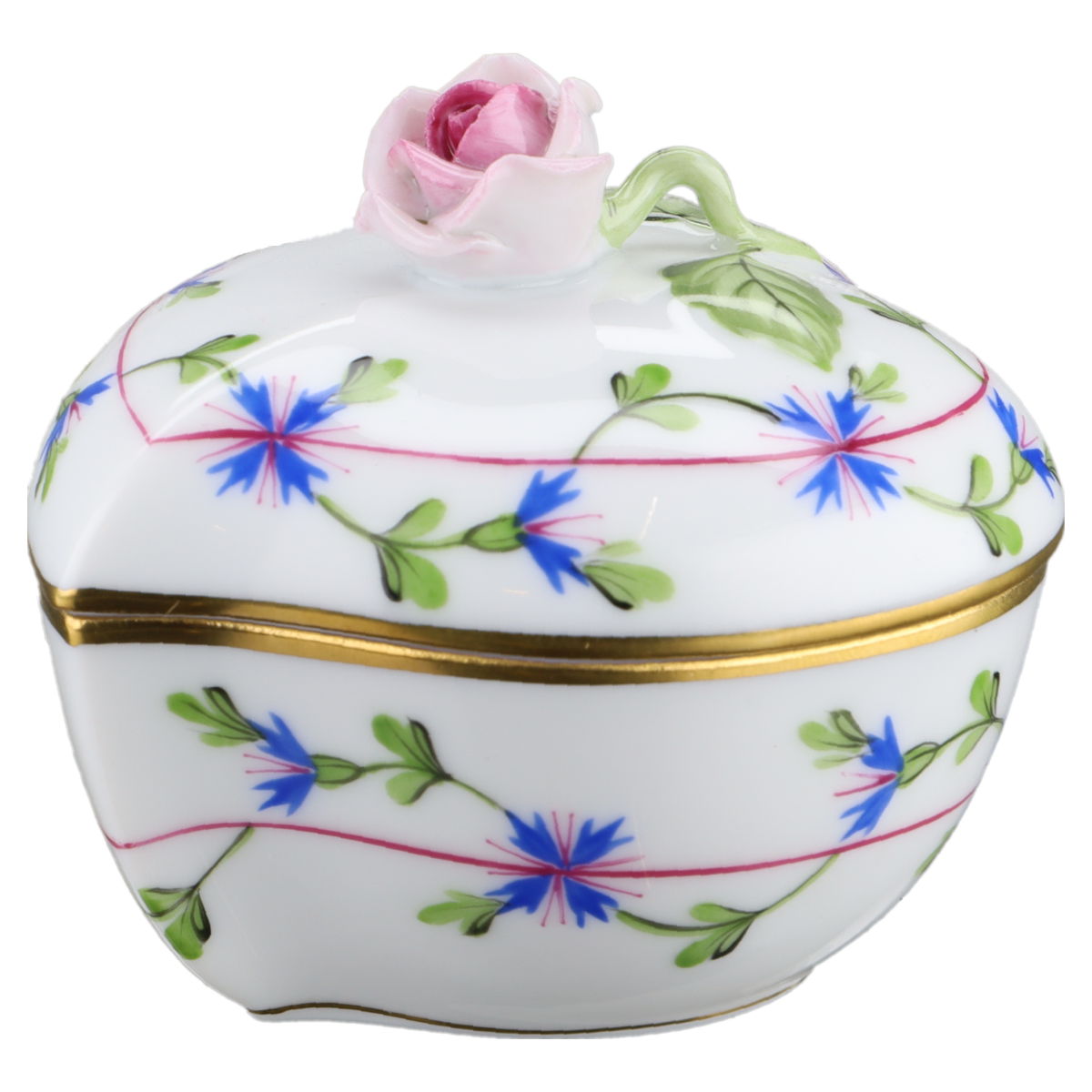 Bonbonniere Herzdose Modell 6005 PBG Herend Ungarn Petit Bouquet de Garance PBG