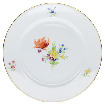 Brotteller / Dessertteller Blüte Orange Höchst Höchster Porzellanmanufaktur Kurfürst Bunte Blume