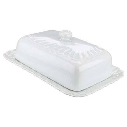 Butterdose eckig  Haviland Limoges Torse Blanc Weiß