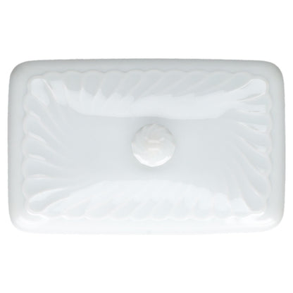 Butterdose eckig  Haviland Limoges Torse Blanc Weiß