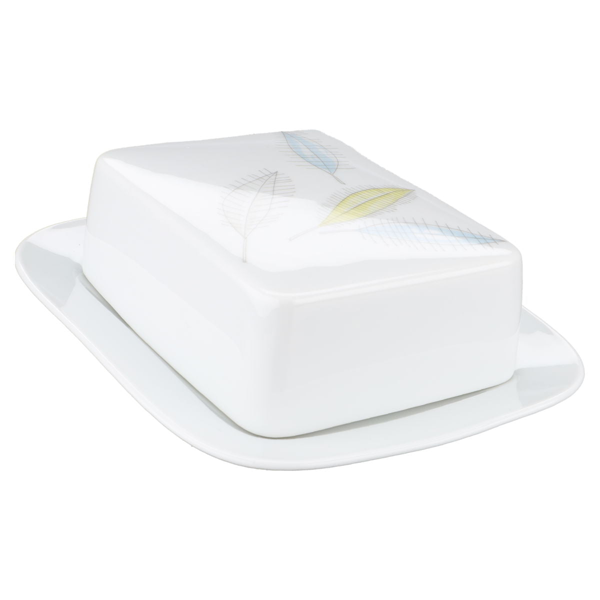Butterdose eckig  Rosenthal Form 2000 Bunte Blätter