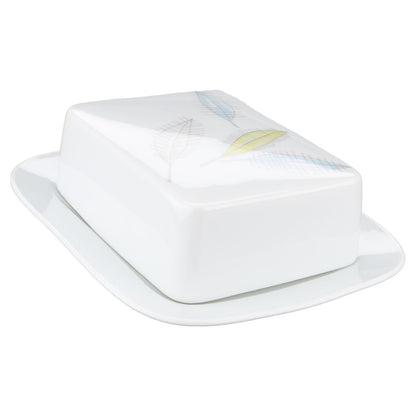 Butterdose eckig  Rosenthal Form 2000 Bunte Blätter
