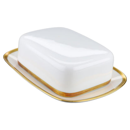 Butterdose eckig  Thomas Medaillon Goldrand 5 mm