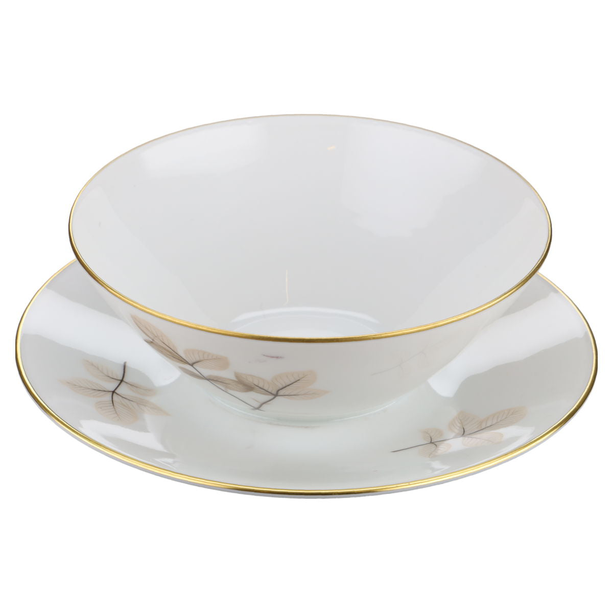 Butterdose rund  Rosenthal Form 2000 Schattenrose mit Goldrand